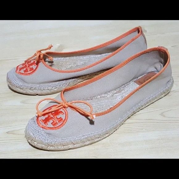 Tory Burch Espadrilles Alpargata Logo Flat Shoes Size 9 - Picture 7 of 11